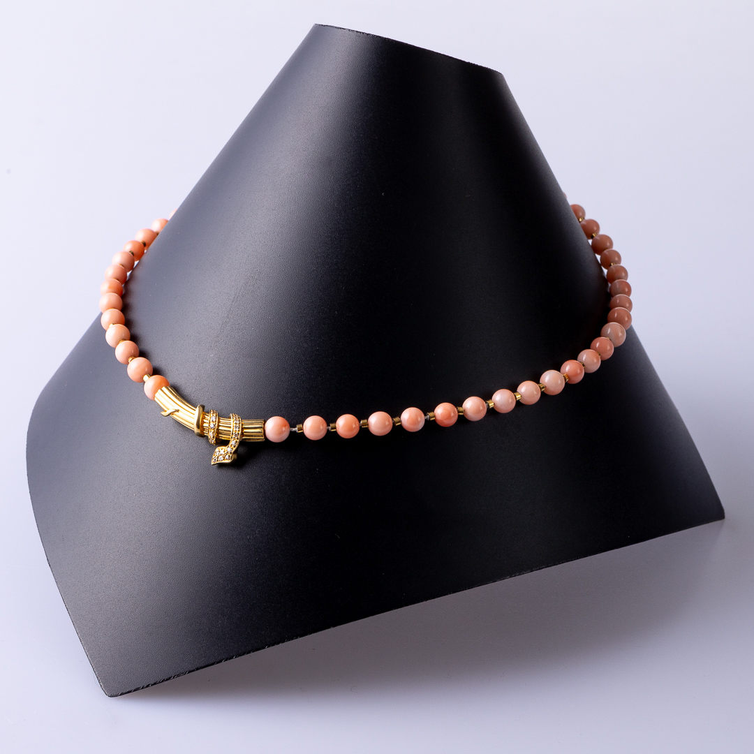 4421136 Korallen Kette Gelbgold