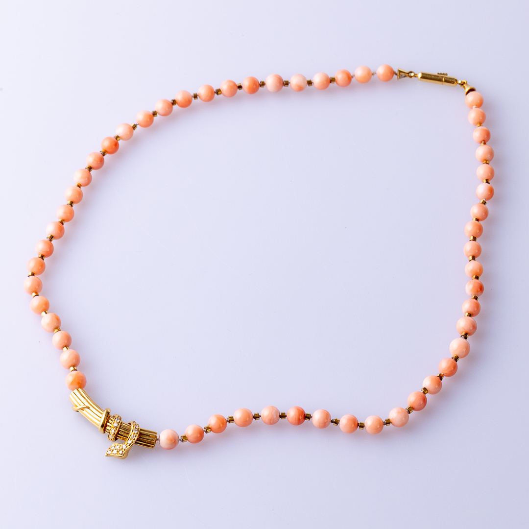 4421136 Korallen Kette Gelbgold
